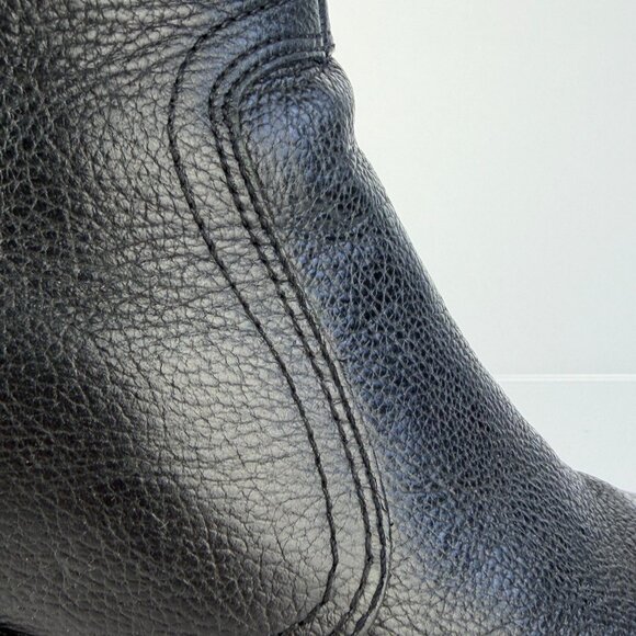 Ipanema Jester Black Leather Block Heel Ankle Boots 8.5M Minimalist Booties - Picture 7 of 12